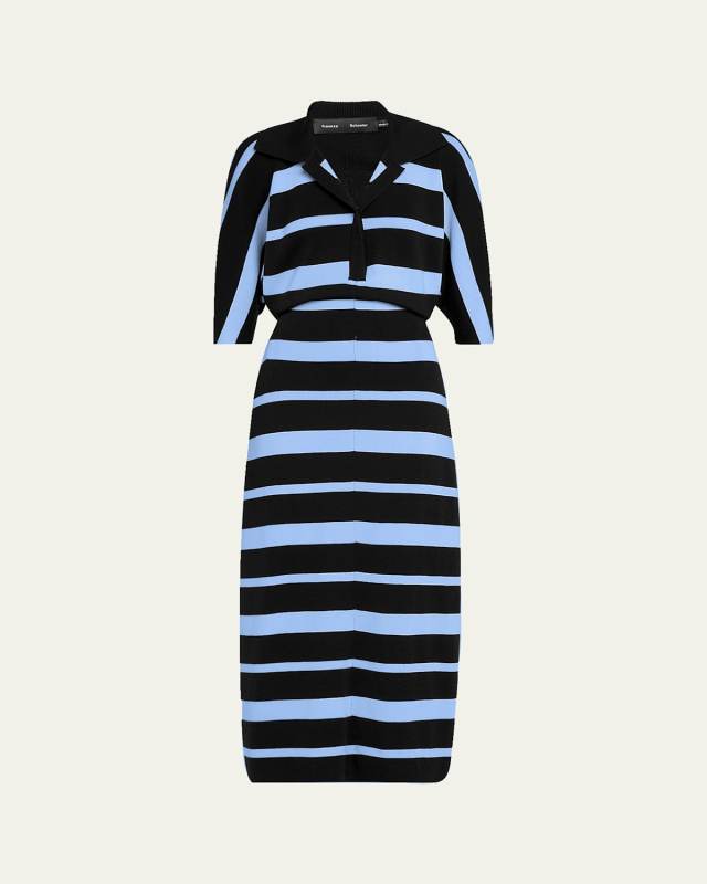 Solana Polo Stripe Superfine Merino Wool Dress
